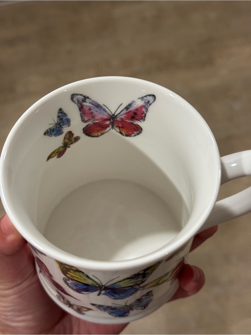 NEW Cooksmart England Fine China Butterfly Print White Ceramic Coffee Mug - Picture 3 of 4